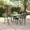 vidaXL Garden Table Set 5 pcs Black Cast Aluminium