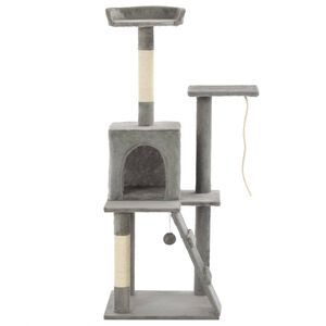vidaXL Cat Tree | Grey | Particle board, soft plush, sisal rope | Medium