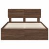 vidaXL Bed Frame with Headboard Brown Oak 140 x 200 cm Solid Pine Wood