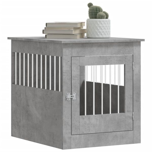 vidaXL Dog Crate Furniture Concrete Grey 64.5x80x71 cm Engineered Wood