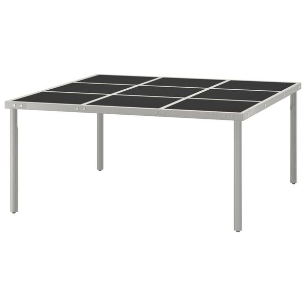 vidaXL Garden Dining Table 170x170x74.5 cm Glass and Steel