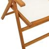 vidaXL Reclining Garden Chairs 6 pcs Cream White Fabric and Solid Wood