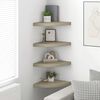 vidaXL Floating Corner Shelves 4 pcs Oak 35x35x3.8 cm MDF