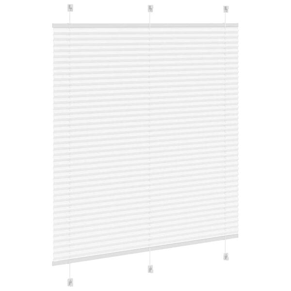 vidaXL Pleated Blind White 120x100 cm Fabric Width 119.4 cm Polyester