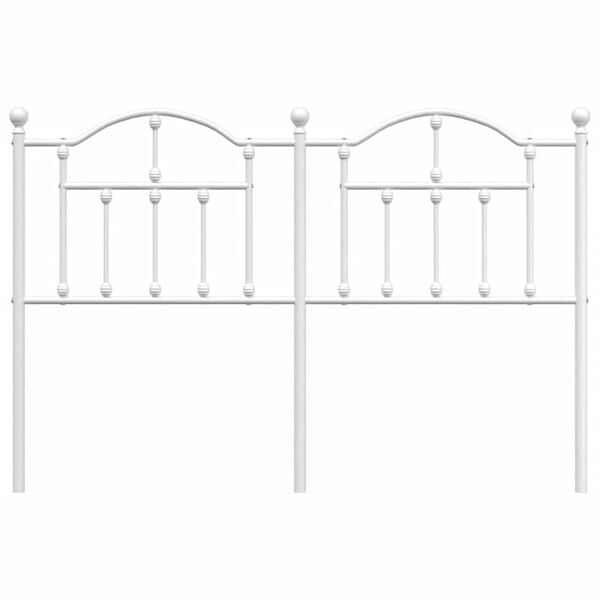 vidaXL Metal Replace Headboard White 135 cm