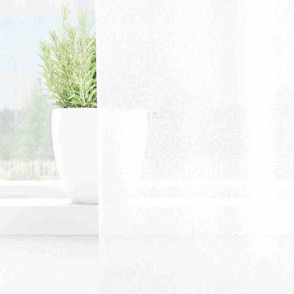 vidaXL Voile Curtain with Curtains 2 pcs White 140 x 140 cm Polyester