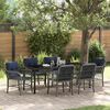 vidaXL Garden Dining Set with Cushion 7 pcs Grey and Black Rattan