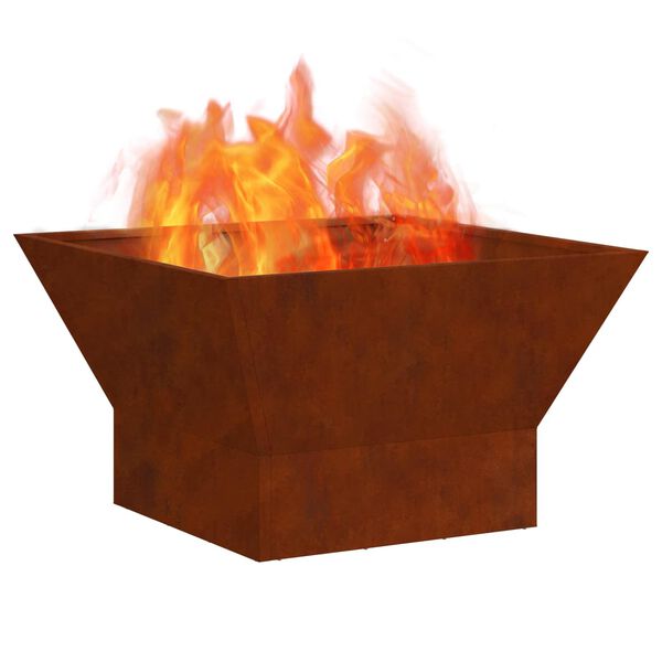 vidaXL Fire Pit Brown 60 x 60 x 35 cm Weathering Steel