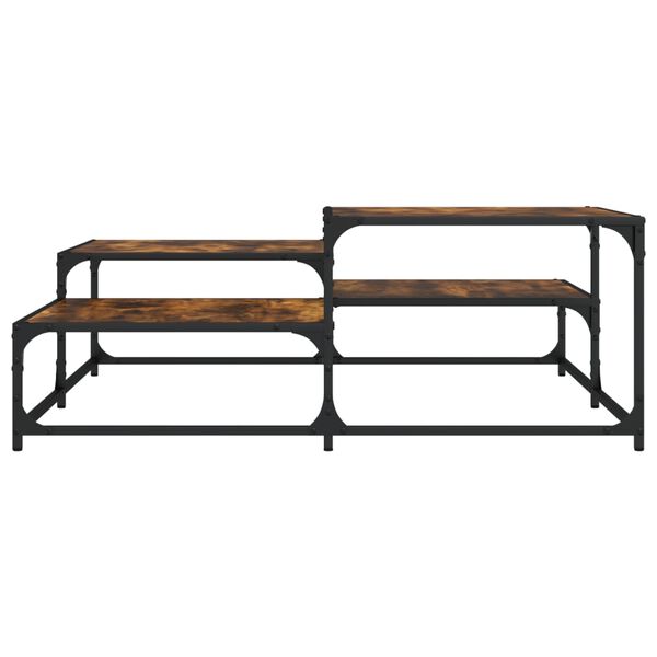 vidaXL Coffee Table Smoked Oak 107x107x40 cm Engineered Wood