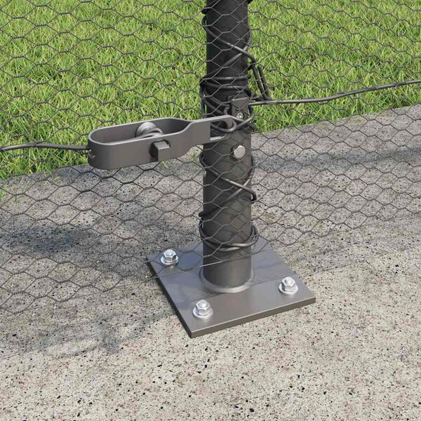 vidaXL Fence Post Grey 10 x 1.4 m (13 mm mesh) Steel and PVC