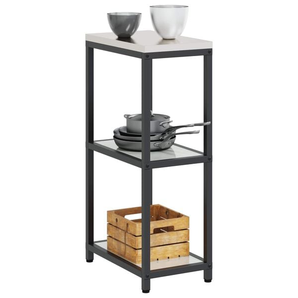 vidaXL Kitchen Storage with Shelf Silver 30 x 50 x 92 cm Steel
