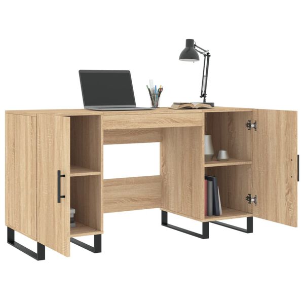 vidaXL Desk Sonoma Oak 140x50x75 cm Engineered Wood