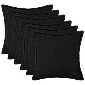 vidaXL Cushion Cover 6 pcs HOUTEN Black 30 x 30 cm Boucl&eacute;