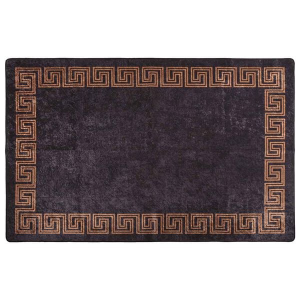 vidaXL Rug Washable 160x230 cm Black and Gold Anti Slip