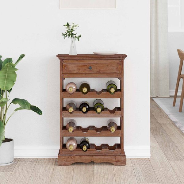 vidaXL Wine Rack Solid Mahogany Wood