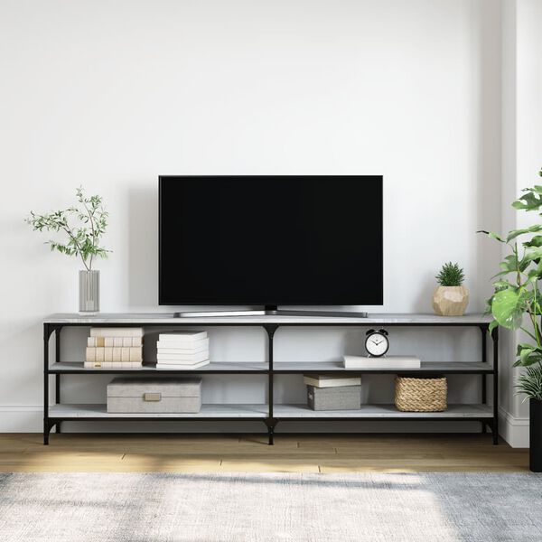 vidaXL TV Cabinet Grey Sonoma 180x30x50 cm Engineered Wood and Metal