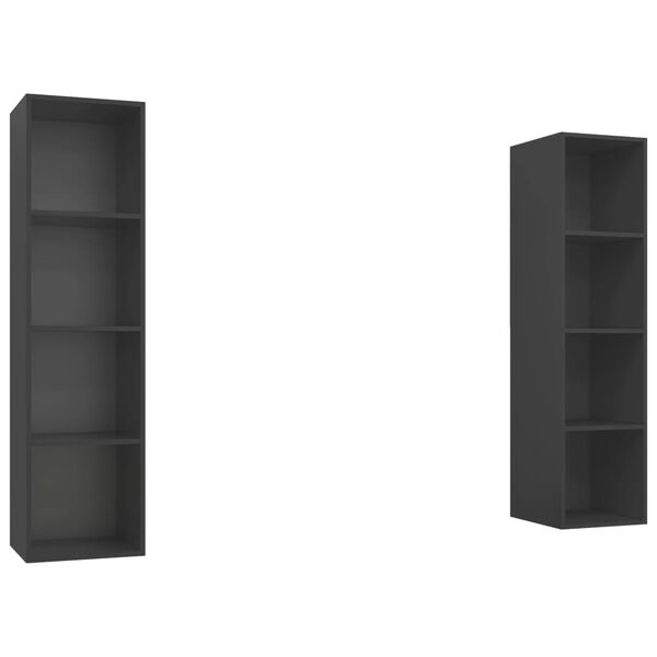 vidaXL Wall-mounted TV Cabinets 2 pcs Grey Engineered Wood