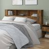 vidaXL Headboard Cabinet Smoked Oak 200x18.5x104.5 cm