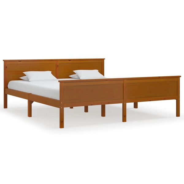vidaXL Bed Frame without Mattress Honey Brown Solid Wood Pine 180x200cm