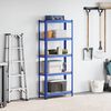vidaXL 5-Layer Storage Shelf Blue Steel&Engineered Wood
