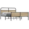 vidaXL Metal Bed Frame without Mattress Smoked Oak 160x200 cm