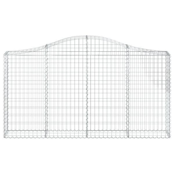 vidaXL Arched Gabion Baskets 15 pcs 200x30x100/120 cm Galvanised Iron