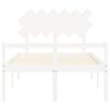 vidaXL Senior Bed without Mattress White Double Solid Wood