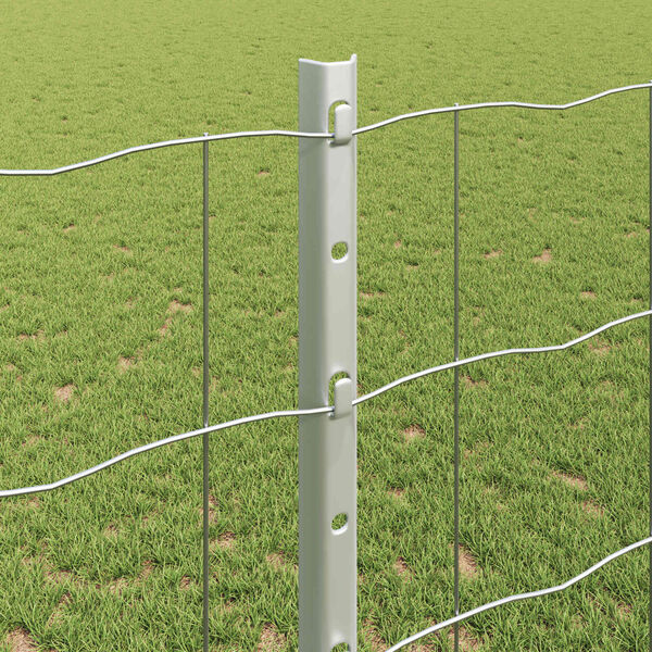 vidaXL Fence and Post Silver 1.2 x 25 m Steel