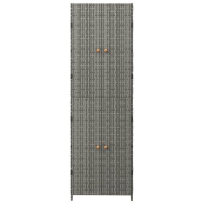vidaXL Garden Storage Cabinet Grey 59x40x180 cm Poly Rattan