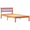 vidaXL Bed Frame with Headboard Wax Brown 80 x 200 cm Solid Pine Wood