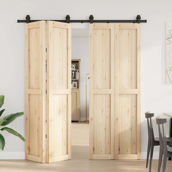 vidaXL Sliding Door Hardware Kit 200 cm Steel Black