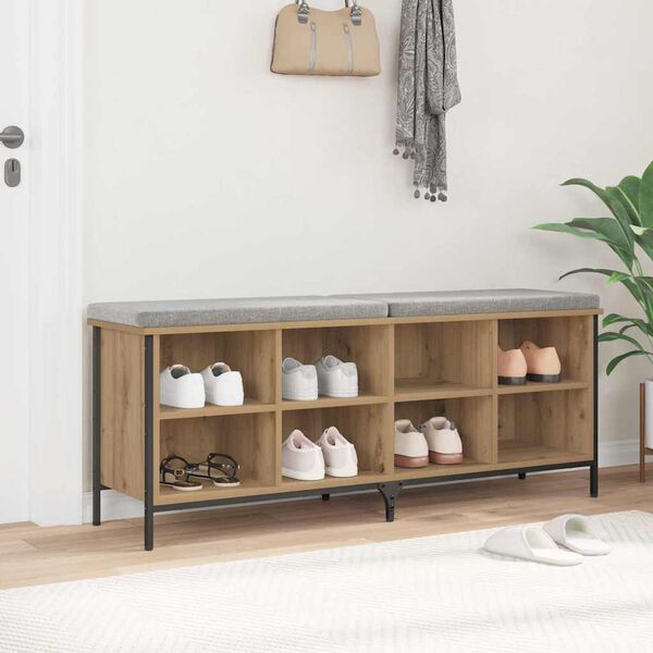 vidaXL Shoe Cabinet with Shelf Artisan Oak 131 x 35 x 50 cm