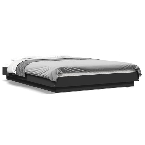 vidaXL Bed Frame with LED Lights without Mattress Black 120x190cm