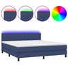 vidaXL Box Spring Bed with Mattress&LED Blue 160x200cm Fabric