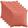 vidaXL Cushion Cover 6 pcs HOUTEN Red Orange 30 x 30 cm Corduroy