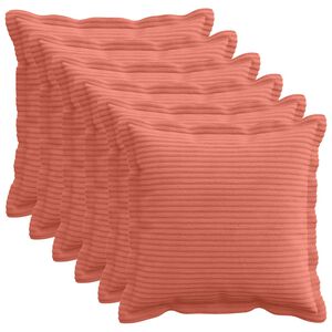 vidaXL Cushion Cover 6 pcs HOUTEN Red Orange 30 x 30 cm Corduroy