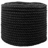 vidaXL Cotton Rope 10 mm 25 m Black 100% Cotton