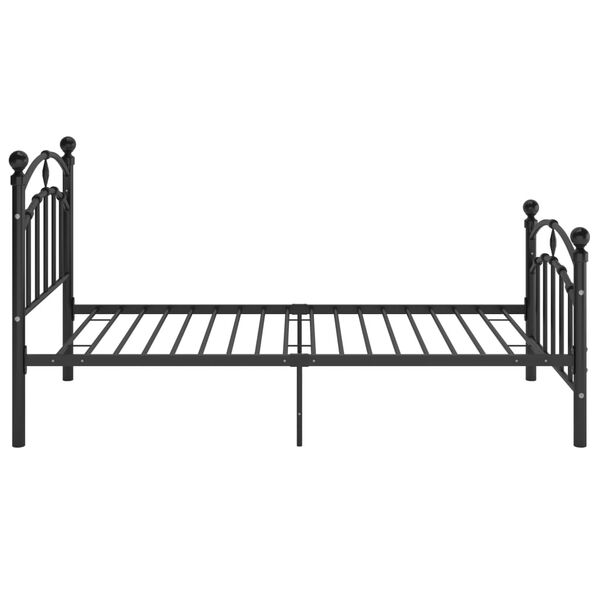 vidaXL Bed Frame without Mattress Black Metal 100x200 cm