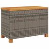 vidaXL Garden Storage Box Grey 80x40x48 cm Poly Rattan Acacia Wood