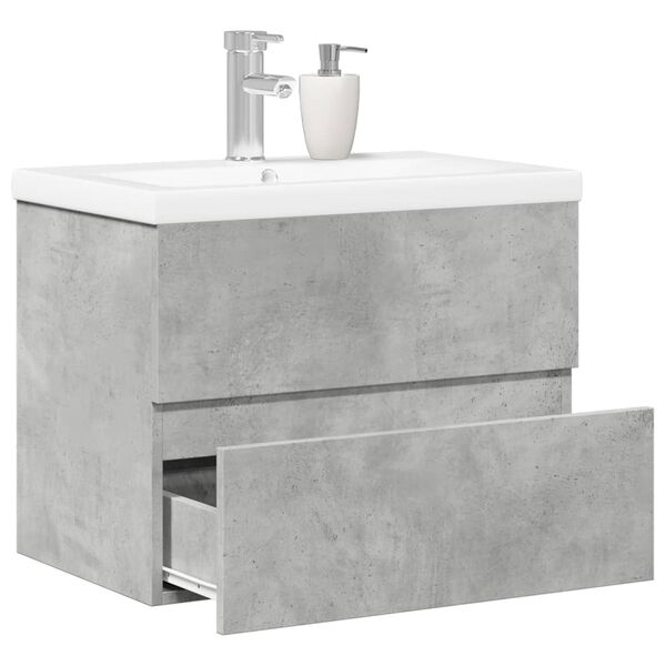 vidaXL 2 Piece Bathroom Furniture Set Concrete Grey Engineered Wood