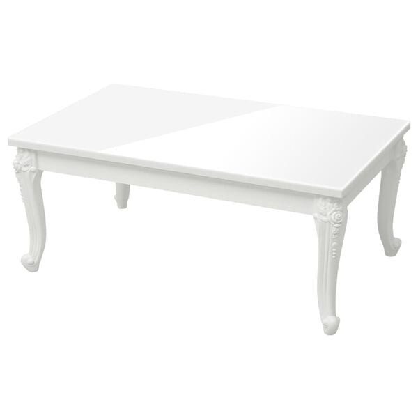 vidaXL Coffee Table High Gloss White 100x50x42 cm Engineered Wood