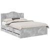 vidaXL Bed Frame with Drawer Concrete Grey 160 x 200 cm Engineer Wood