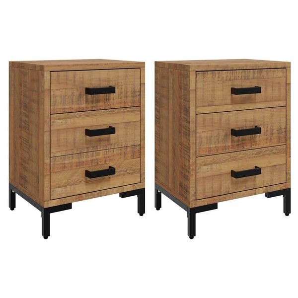 vidaXL Bedside Cabinets 2 pcs 40x30x55 cm Solid Wood Pine