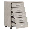 vidaXL Drawer Cabinet with Castors Concrete Grey Engineered Wood