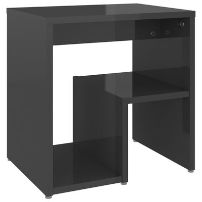 vidaXL Bed Cabinets 2 pcs High Gloss Grey 40x30x40 cm Engineered Wood