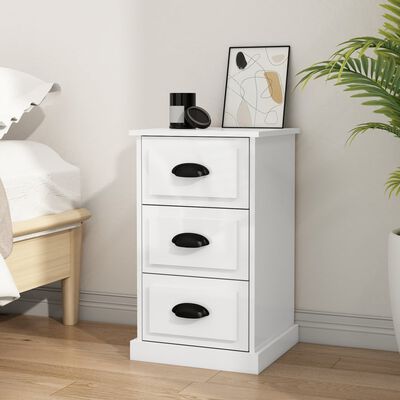 vidaXL Bedside Cabinet High Gloss White 39x39x67 cm Engineered Wood
