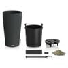 LECHUZA Planter CILINDRO Cottage 23 ALL-IN-ONE Diameter 23 cm Granite black