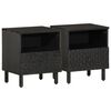 vidaXL Bedside Cabinets 2 pcs Black 40x33x46 cm Solid Wood Mango