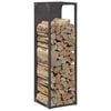 vidaXL Firewood Rack Black 25x25x80 cm Cold-rolled steel