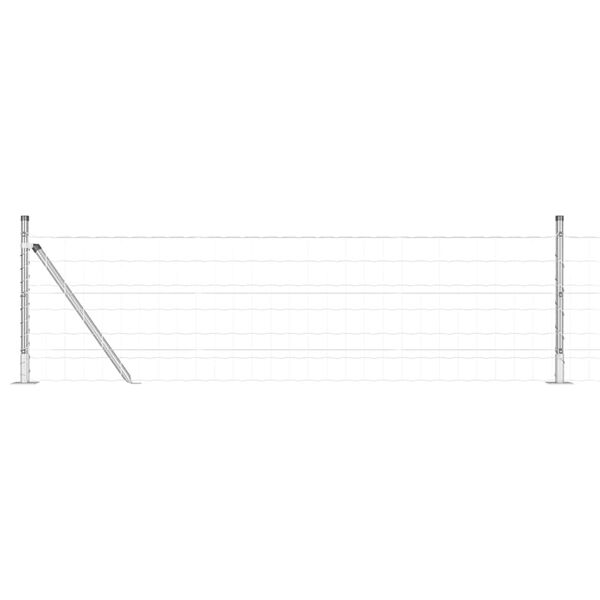vidaXL Fence with Post Silver 0.6 x 10 m Steel